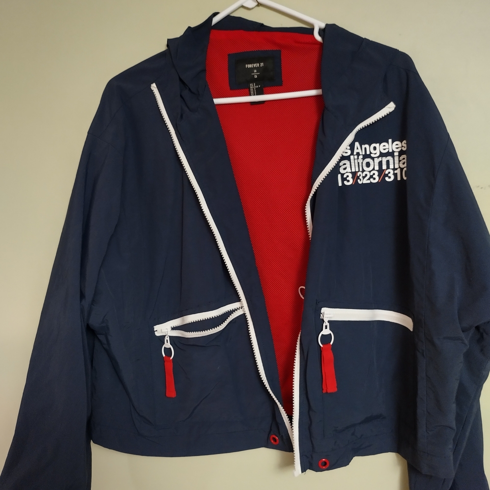 Forever 21  los angeles 213/323/310 hoodie nylon jacket Size S/P